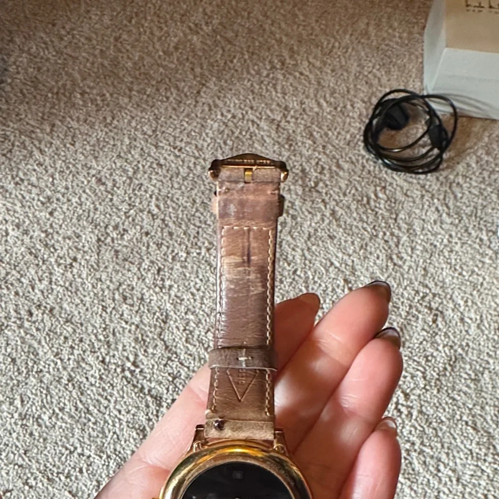 Fossil Gold Q Venture Smartwatch with Tan Leather Strap